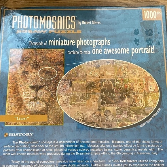 Photomosaic Lion Jigsaw Puzzle by Robert Silvers NEW 1000 Pieces - Picture 7 of 7